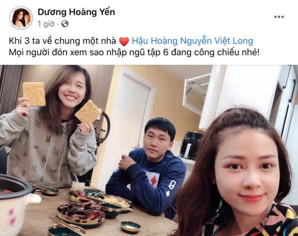 Dương Hoàng Yến tung ảnh 'khi 3 ta về 1 nhà', dân tình thì chỉ chú ý mũi trưởng Long ngồi sát rạt Hậu Hoàng 0