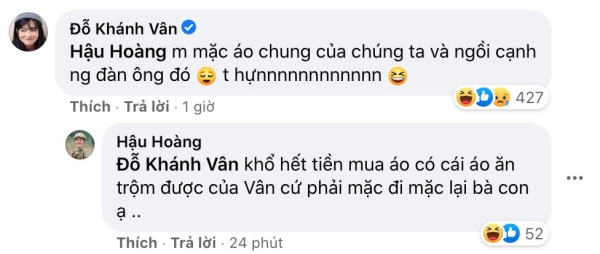 Khánh Vân 'bức xúc' vì Hậu Hoàng mặc áo chung để 'tình tứ' bên người khác, khiến Hậu Hoàng phải lẹ làng 'đính chính'.